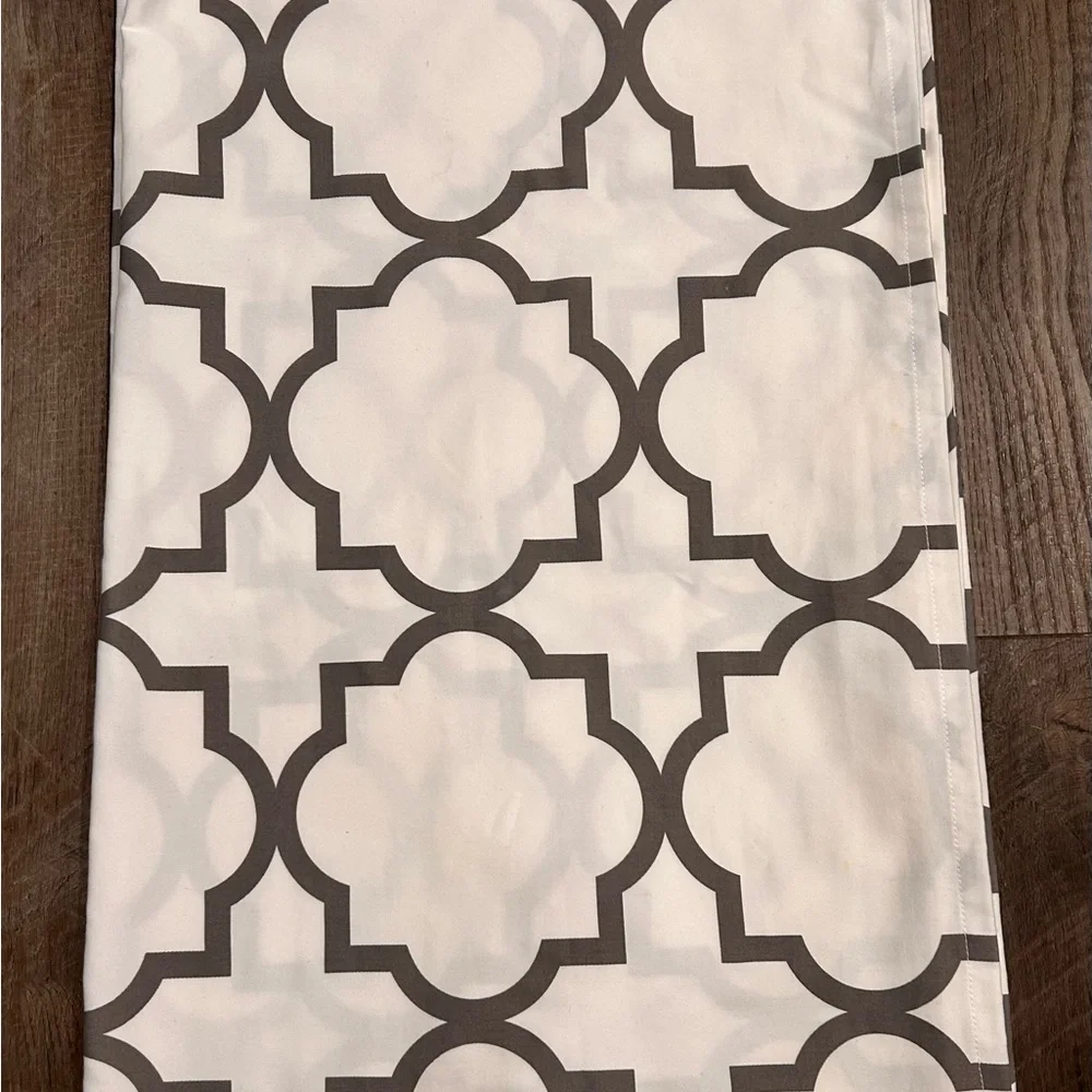 White and Gray Geometric Shower Curtain 70” wide x 72” long